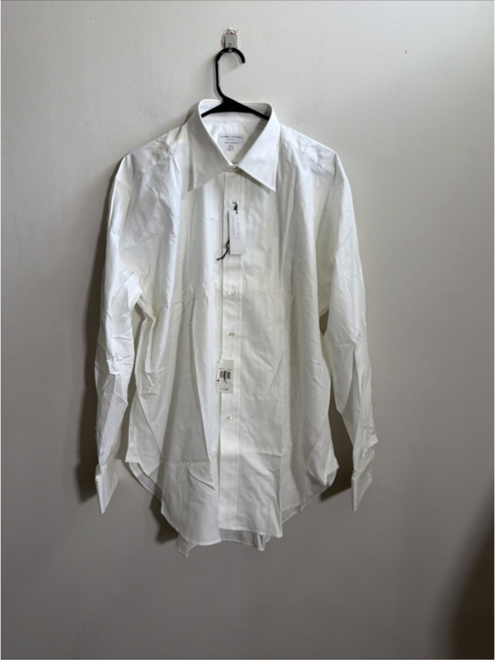 NEW MEN’S ALFRED DUNHILL LONDON ENGLAND DRESS SHIRT SIZE 17 L WHITE TAGS COTTON